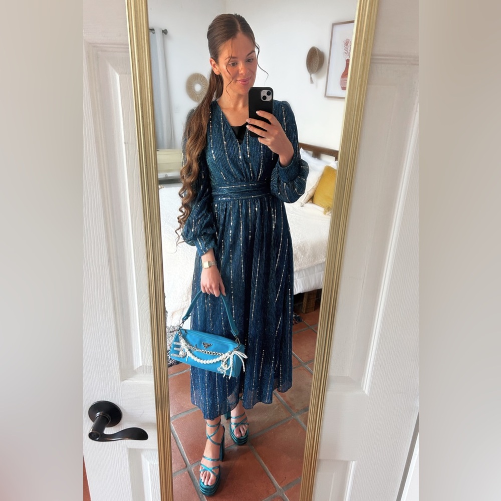 Blue Metallic Dress